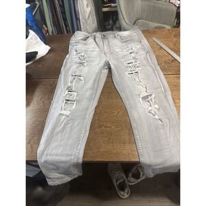 Copper Rivet Jeans Men's 40/32 (40x31) Slim Fit Washed Distressed Faded Denim